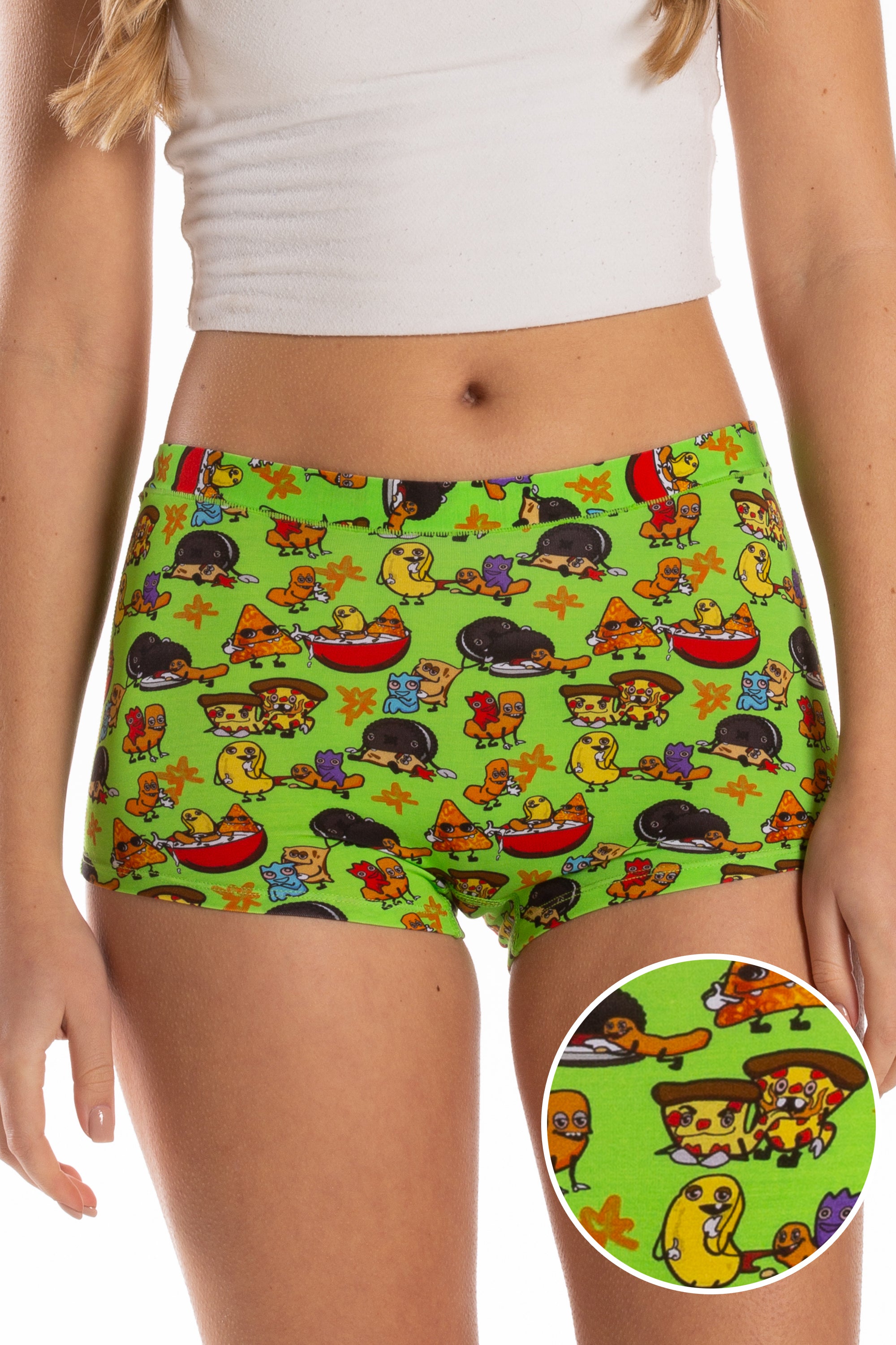 The Snackhanalia | Junk Food Modal Boyshort Underwear - Shinesty