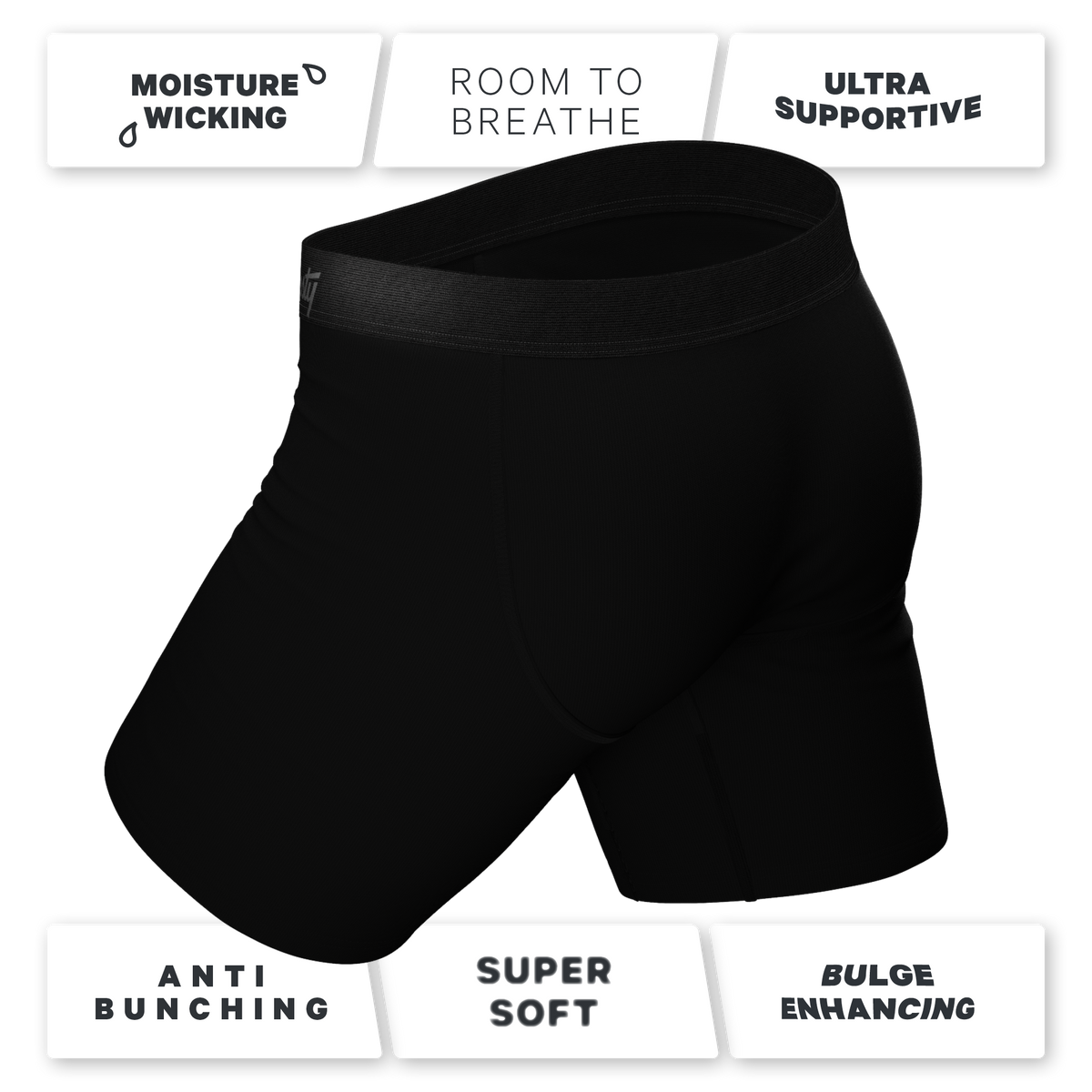 The Threat Level Midnight | Black Ball Hammock® Boxer - Long Leg - Shinesty